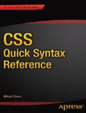 book CSS Quick Syntax Reference Guide