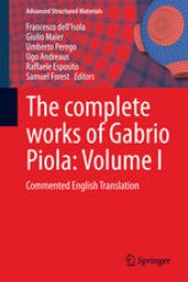 book The complete works of Gabrio Piola: Volume I: Commented English Translation