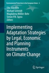 book Implementing Adaptation Strategies by Legal, Economic and Planning Instruments on Climate Change