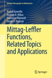 book Mittag-Leffler Functions, Related Topics and Applications: Theory and Applications