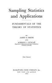 book Sampling Statistics and Applications. Fundamentals of the Theory of Statistics