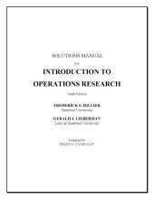 book Instructor's Solutions Manual to Introduction to Operations Research