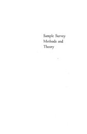 book Sample Survey Methods and Theory, Volume II Theory