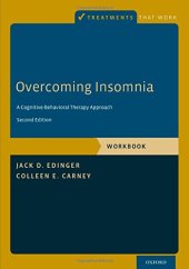 book Overcoming Insomnia: A Cognitive-Behavioral Therapy Approach, Workbook