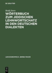 book Wörterbuch zum jiddischen Lehnwortschatz in den deutschen Dialekten