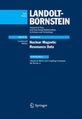 book Nuclear Magnetic Resonance Data: Subvolume A Chemical Shifts and Coupling Constants for Boron-11