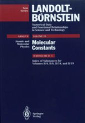 book Index of Substances for Volumes II/4, II/6, II/14, and II/19