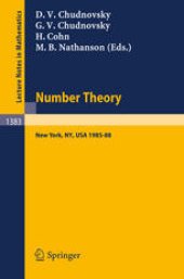 book Number Theory: A Seminar held at the Graduate School and University Center of the City University of New York 1985–88