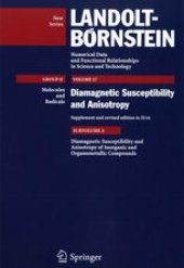 book Diamagnetic Susceptibility and Anisotropy of Inorganic and Organometallic Compounds