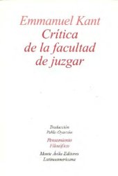 book Crítica de la facultad de juzgar