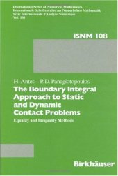 book The boundary integral approach to contact problems