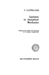 book Lectures in analytical mechanics