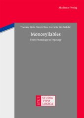 book Monosyllables: From Phonology to Typology