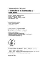 book Standard Reference Materials: A REFERENCE METHOD FOR THE DETERMINATION OF LITHIUM IN SERUM