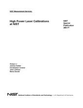 book NIST Measurement Services: High Power Laser Calibrations at NIST