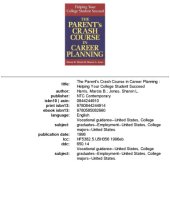 book The parent's crash course in career planning_ helping your college student succeed