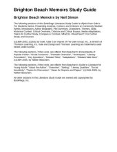 book Brighton Beach Memoirs Study Guide