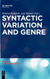 book Syntactic Variation and Genre