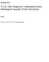 book T.A.Z. The Temporary Autonomous Zone, Ontological Anarchy, Poetic Terrorism