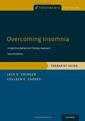 book Overcoming Insomnia: A Cognitive-Behavioral Therapy Approach, Therapist Guide