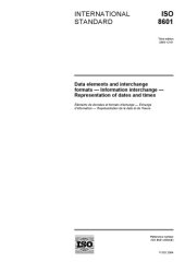 book ISO 8601:2004(E) Data elements and interchange formats -- Information interchange -- Representation of dates and times