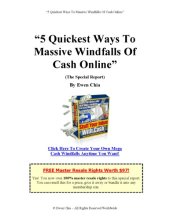 book 5 Quickest Ways To Massive Windfalls Of Cash Online (The Special Report)