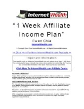 book 1 Week Affiliate Income Plan