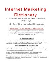 book Internet Marketing Dictionary: “The World’s Most Complete Internet Marketing Dictionary!”