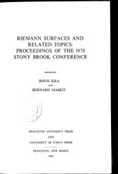 book Riemann surfaces and related topics: proceedings of 1978 Stony Brook conference