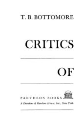 book Critics of Society: Radical Thought in North America