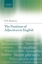 book The Positions of Adjectives in English