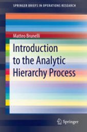 book Introduction to the Analytic Hierarchy Process