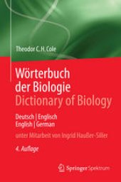 book Wörterbuch der Biologie Dictionary of Biology: Deutsch/Englisch English/German