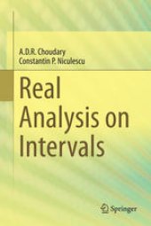 book Real Analysis on Intervals