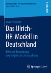 book Das Ulrich-HR-Modell in Deutschland: Kritische Betrachtung und empirische Untersuchung