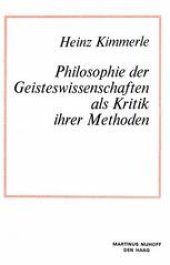 book Philosophie der Geisteswissenschaften als Kritik Ihrer Methoden