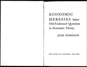 book Economic heresies;: Some old-fashioned questions in economic theory