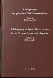 book Bibliographie der geheimen DDR-Dissertationen