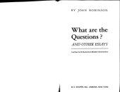 book What are the Questions and Other Essays: Further Contributions to Modern Economics