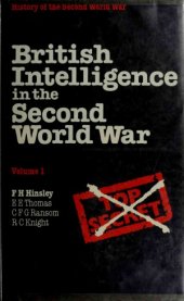 book British Intelligence in the Second World War, vol.1