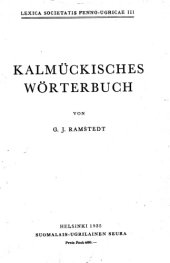 book Kalmückisches Wörterbuch