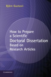 book How to Prepare a Scientific Doctoral Dissertation Based on Research Articles