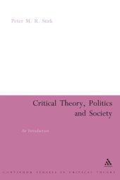 book Critical Theory, Politics and Society: An Introduction