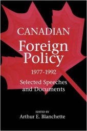 book Canadian Foreign Policy, 1977-1992: Selected Speeches and Documents