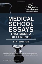 book Medical School Essays That Made a Difference