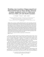 book Modeling state transition of hippocampal local field potential between theta rhythm and large irregular amplitude activity by bifurcation between a limit cycle and chaotic dynamics