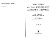 book Diccionario Crítico Etimológico Castellano e Hispánico (G-Ma)