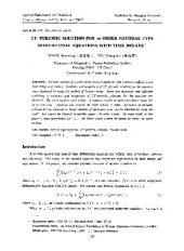 book 2 T -periodic solution for m order neutral type differential equations with time delays