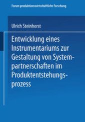 book Entwicklung eines Instrumentariums zur Gestaltung von Systempartnerschaften im Produktentstehungsprozess