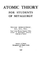 book Atomic Theory for Students of Metallurgy